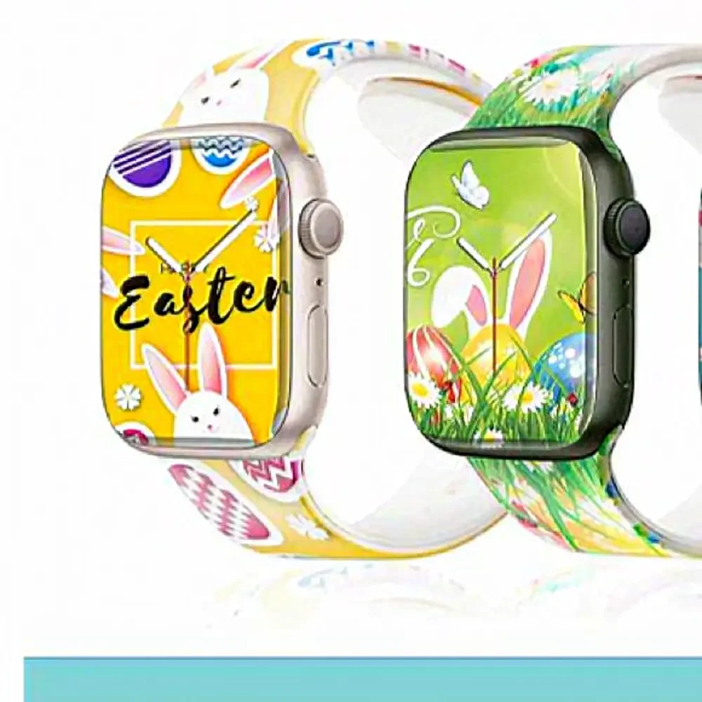 Ritastar Silicone Sport Bands for Apple Watch Band EasterEgg,Bunny 2 of them - Picture 1 of 3